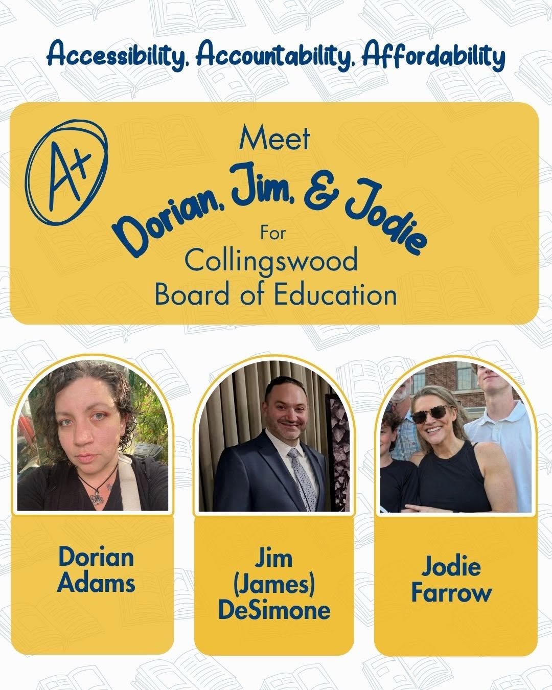 Jodie Farrow, James DeSimone, and Dorian Adams