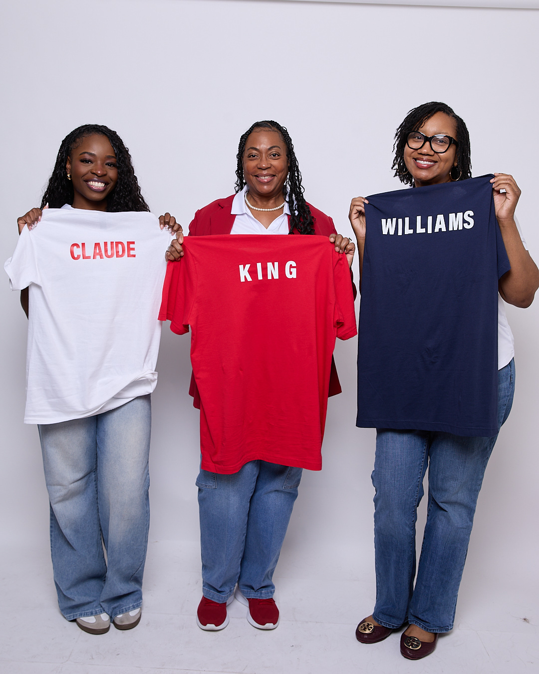Denise King, Nehemiah Claude, and Debra Williams